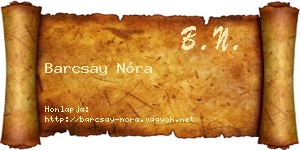Barcsay Nóra névjegykártya