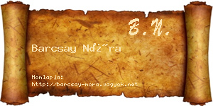 Barcsay Nóra névjegykártya