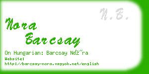 nora barcsay business card